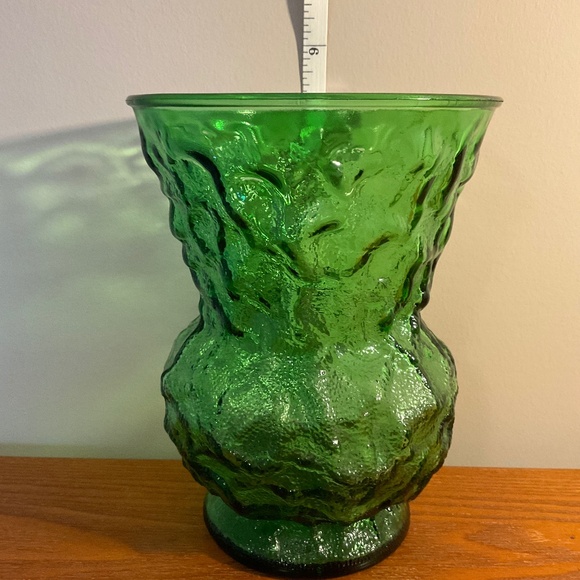 Vintage E.O. Brody Company Green Crinkle Glass Flower Vase 8” - Picture 11 of 13